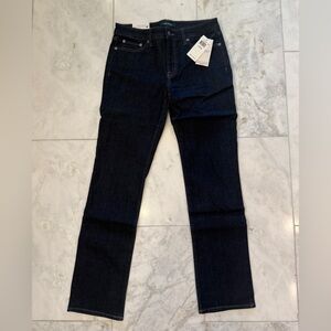 Lauren Ralph Lauren, Modern Curvy Straight Dark Blue Denim Jeans